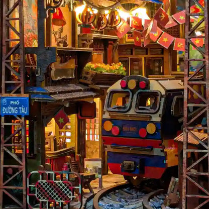 Book Nook Ha Noi Train Coffee Street DIY kit - Viet Nam DIY kit - BN014