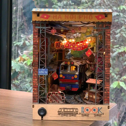 Book Nook Ha Noi Train Coffee Street DIY kit - Viet Nam DIY kit - BN014