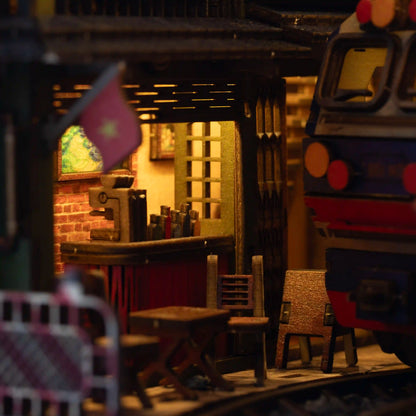Book Nook Ha Noi Train Coffee Street DIY kit - Viet Nam DIY kit - BN014