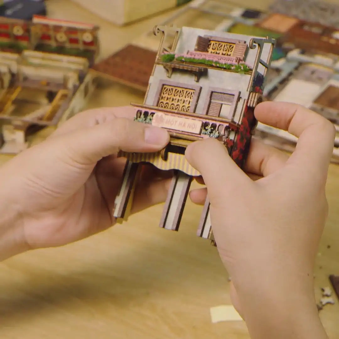 Book Nook Ha Noi Train Coffee Street DIY kit - Viet Nam DIY kit - BN014